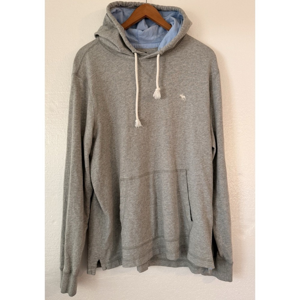 Abercrombie & Fitch Gray Pullover Hoodie XL Men's Moose Logo Casual